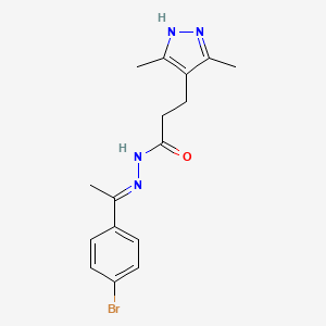 N'-[(E)-1-(4-bromophenyl)ethylidene]-3-(3,5-dimethyl-1H-pyrazol-4-yl)propanohydrazide