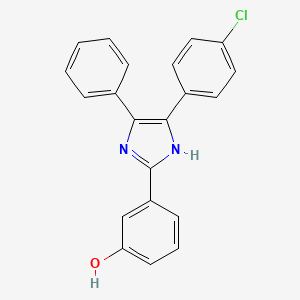 molecular formula C21H15ClN2O B15040250 3-[5-(4-chlorophenyl)-4-phenyl-1H-imidazol-2-yl]phenol 