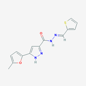 3-(5-methyl-2-furyl)-N'-[(E)-2-thienylmethylidene]-1H-pyrazole-5-carbohydrazide