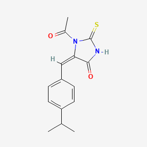 molecular formula C15H16N2O2S B15040270 (5E)-1-acetyl-5-(4-isopropylbenzylidene)-2-thioxoimidazolidin-4-one 