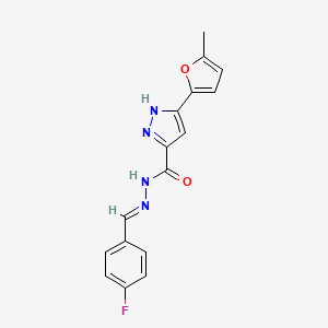 N'-[(E)-(4-fluorophenyl)methylidene]-3-(5-methylfuran-2-yl)-1H-pyrazole-5-carbohydrazide