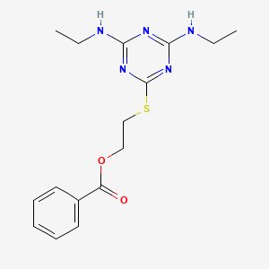 2-{[4,6-Bis(ethylamino)-1,3,5-triazin-2-yl]sulfanyl}ethyl benzoate