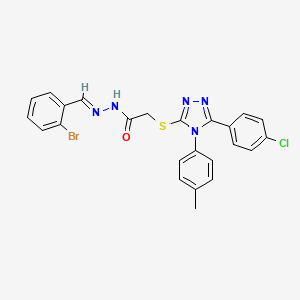 molecular formula C24H19BrClN5OS B15040297 N'-[(E)-(2-bromophenyl)methylidene]-2-{[5-(4-chlorophenyl)-4-(4-methylphenyl)-4H-1,2,4-triazol-3-yl]sulfanyl}acetohydrazide 