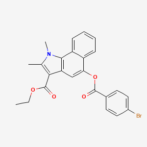 ethyl 5-{[(4-bromophenyl)carbonyl]oxy}-1,2-dimethyl-1H-benzo[g]indole-3-carboxylate