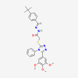 N'-[(E)-(4-tert-butylphenyl)methylidene]-2-{[4-phenyl-5-(3,4,5-trimethoxyphenyl)-4H-1,2,4-triazol-3-yl]sulfanyl}acetohydrazide