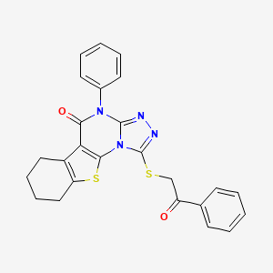 1-[(2-oxo-2-phenylethyl)sulfanyl]-4-phenyl-6,7,8,9-tetrahydro[1]benzothieno[3,2-e][1,2,4]triazolo[4,3-a]pyrimidin-5(4H)-one