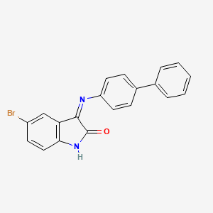 (3Z)-3-(biphenyl-4-ylimino)-5-bromo-1,3-dihydro-2H-indol-2-one