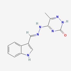 molecular formula C13H12N6O B15040339 5-[(2E)-2-(1H-indol-3-ylmethylidene)hydrazinyl]-6-methyl-1,2,4-triazin-3-ol 