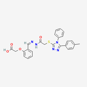 2-{2-[(Z)-[(2-{[5-(4-Methylphenyl)-4-phenyl-4H-1,2,4-triazol-3-YL]sulfanyl}acetamido)imino]methyl]phenoxy}acetic acid