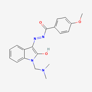 N'-{(3Z)-1-[(dimethylamino)methyl]-2-oxo-1,2-dihydro-3H-indol-3-ylidene}-4-methoxybenzohydrazide