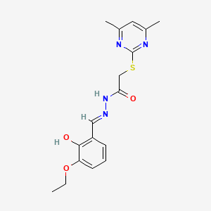 2-((4,6-Dimethylpyrimidin-2-yl)thio)-N'-(3-ethoxy-2-hydroxybenzylidene)acetohydrazide