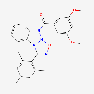 (3,5-Dimethoxyphenyl)(3-mesityl-9H-[1,2,3,5]oxatriazolo[3,2-A][1,2,3]benzotriazol-9-YL)methanone