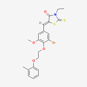 (5Z)-5-{3-bromo-5-methoxy-4-[2-(2-methylphenoxy)ethoxy]benzylidene}-3-ethyl-2-thioxo-1,3-thiazolidin-4-one