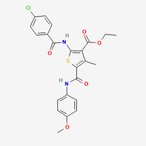 molecular formula C23H21ClN2O5S B15040493 Ethyl 2-(4-chlorobenzamido)-5-[(4-methoxyphenyl)carbamoyl]-4-methylthiophene-3-carboxylate 