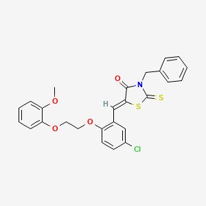 (5Z)-3-benzyl-5-{5-chloro-2-[2-(2-methoxyphenoxy)ethoxy]benzylidene}-2-thioxo-1,3-thiazolidin-4-one