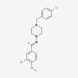 N-[(E)-(3-bromo-4-methoxyphenyl)methylidene]-4-(4-chlorobenzyl)piperazin-1-amine