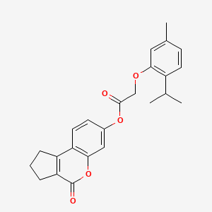 molecular formula C24H24O5 B15040538 4-Oxo-1,2,3,4-tetrahydrocyclopenta[c]chromen-7-yl [5-methyl-2-(propan-2-yl)phenoxy]acetate 