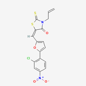 molecular formula C17H11ClN2O4S2 B15040543 (5E)-5-{[5-(2-chloro-4-nitrophenyl)furan-2-yl]methylidene}-3-(prop-2-en-1-yl)-2-thioxo-1,3-thiazolidin-4-one 