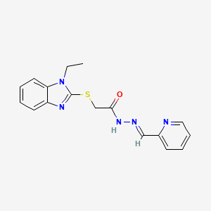 2-((1-Ethyl-1H-benzimidazol-2-YL)thio)-N'-(2-pyridinylmethylene)acetohydrazide