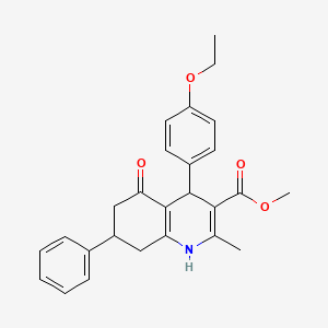 molecular formula C26H27NO4 B15040585 Methyl 4-(4-ethoxyphenyl)-2-methyl-5-oxo-7-phenyl-1,4,5,6,7,8-hexahydroquinoline-3-carboxylate 