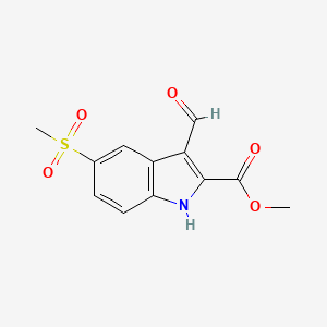 molecular formula C12H11NO5S B1504062 Methyl 3-formyl-5-(methylsulfonyl)-1H-indole-2-carboxylate CAS No. 318292-56-7