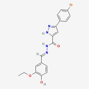 molecular formula C19H17BrN4O3 B15040633 3-(4-bromophenyl)-N'-[(E)-(3-ethoxy-4-hydroxyphenyl)methylidene]-1H-pyrazole-5-carbohydrazide 