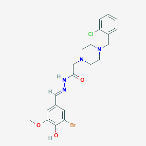 N'-[(E)-(3-bromo-4-hydroxy-5-methoxyphenyl)methylidene]-2-[4-(2-chlorobenzyl)piperazin-1-yl]acetohydrazide