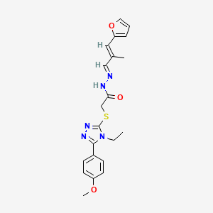 2-{[4-ethyl-5-(4-methoxyphenyl)-4H-1,2,4-triazol-3-yl]sulfanyl}-N'-[(1E,2E)-3-(furan-2-yl)-2-methylprop-2-en-1-ylidene]acetohydrazide