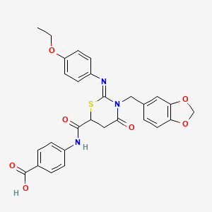 4-[({(2Z)-3-(1,3-benzodioxol-5-ylmethyl)-2-[(4-ethoxyphenyl)imino]-4-oxo-1,3-thiazinan-6-yl}carbonyl)amino]benzoic acid