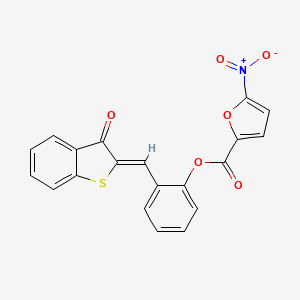 molecular formula C20H11NO6S B15040704 2-[(Z)-(3-oxo-1-benzothiophen-2(3H)-ylidene)methyl]phenyl 5-nitrofuran-2-carboxylate 