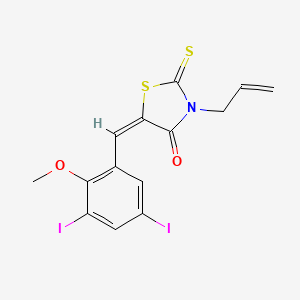 (5E)-5-(3,5-diiodo-2-methoxybenzylidene)-3-(prop-2-en-1-yl)-2-thioxo-1,3-thiazolidin-4-one