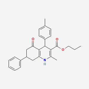 Propyl 2-methyl-4-(4-methylphenyl)-5-oxo-7-phenyl-1,4,5,6,7,8-hexahydroquinoline-3-carboxylate