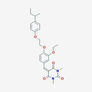 5-(4-{2-[4-(butan-2-yl)phenoxy]ethoxy}-3-ethoxybenzylidene)-1,3-dimethylpyrimidine-2,4,6(1H,3H,5H)-trione