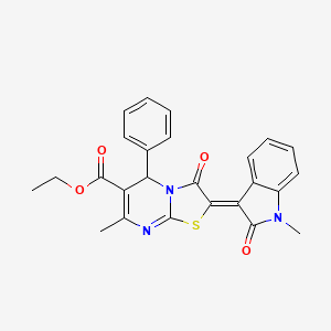 ethyl (2Z)-7-methyl-2-(1-methyl-2-oxo-1,2-dihydro-3H-indol-3-ylidene)-3-oxo-5-phenyl-2,3-dihydro-5H-[1,3]thiazolo[3,2-a]pyrimidine-6-carboxylate