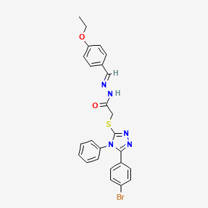 2-{[5-(4-bromophenyl)-4-phenyl-4H-1,2,4-triazol-3-yl]sulfanyl}-N'-[(E)-(4-ethoxyphenyl)methylidene]acetohydrazide