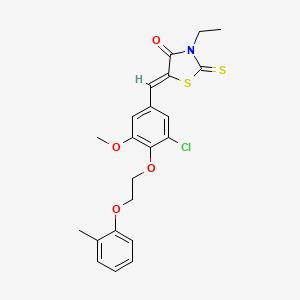 (5Z)-5-{3-chloro-5-methoxy-4-[2-(2-methylphenoxy)ethoxy]benzylidene}-3-ethyl-2-thioxo-1,3-thiazolidin-4-one