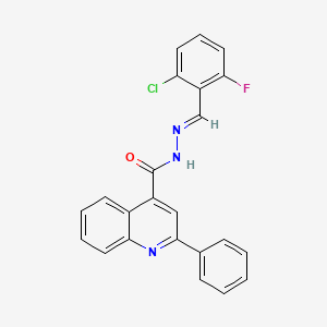 molecular formula C23H15ClFN3O B15040772 N'-[(E)-(2-chloro-6-fluorophenyl)methylidene]-2-phenylquinoline-4-carbohydrazide 