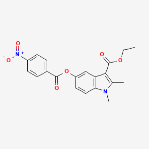 ethyl 1,2-dimethyl-5-{[(4-nitrophenyl)carbonyl]oxy}-1H-indole-3-carboxylate