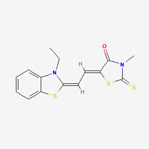 (5Z)-5-[(2E)-2-(3-ethyl-1,3-benzothiazol-2(3H)-ylidene)ethylidene]-3-methyl-2-thioxo-1,3-thiazolidin-4-one