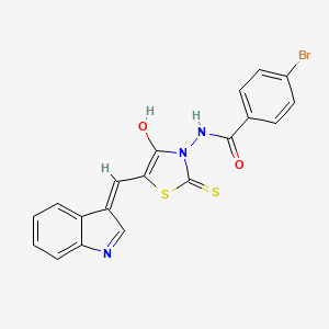 4-bromo-N-[(5Z)-5-(1H-indol-3-ylmethylidene)-4-oxo-2-thioxo-1,3-thiazolidin-3-yl]benzamide