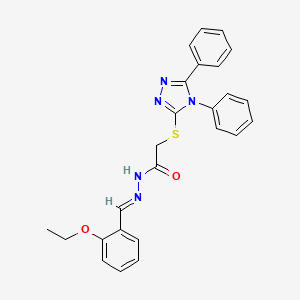 molecular formula C25H23N5O2S B15040820 2-[(4,5-diphenyl-4H-1,2,4-triazol-3-yl)sulfanyl]-N'-[(E)-(2-ethoxyphenyl)methylidene]acetohydrazide 