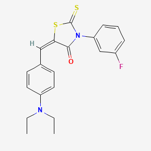 (5E)-5-[4-(diethylamino)benzylidene]-3-(3-fluorophenyl)-2-thioxo-1,3-thiazolidin-4-one