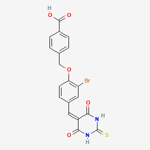 4-({2-bromo-4-[(4,6-dioxo-2-thioxotetrahydropyrimidin-5(2H)-ylidene)methyl]phenoxy}methyl)benzoic acid