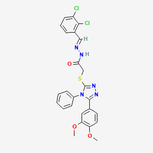 molecular formula C25H21Cl2N5O3S B15040898 N'-[(E)-(2,3-dichlorophenyl)methylidene]-2-{[5-(3,4-dimethoxyphenyl)-4-phenyl-4H-1,2,4-triazol-3-yl]sulfanyl}acetohydrazide 