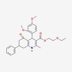 molecular formula C29H33NO6 B15040900 2-Ethoxyethyl 4-(2,4-dimethoxyphenyl)-2-methyl-5-oxo-7-phenyl-1,4,5,6,7,8-hexahydroquinoline-3-carboxylate 