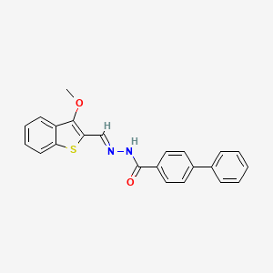 molecular formula C23H18N2O2S B15040912 N'-[(E)-(3-methoxy-1-benzothiophen-2-yl)methylidene]biphenyl-4-carbohydrazide 