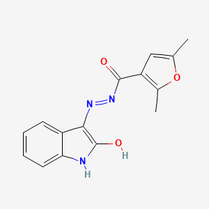 2,5-Dimethyl-N'-[(3E)-2-oxo-2,3-dihydro-1H-indol-3-ylidene]furan-3-carbohydrazide