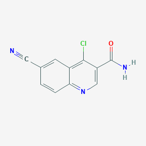 molecular formula C11H6ClN3O B1504093 4-Chloro-6-cyanoquinoline-3-carboxamide CAS No. 1131604-95-9