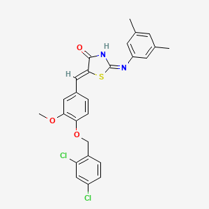 (2Z,5Z)-5-{4-[(2,4-dichlorobenzyl)oxy]-3-methoxybenzylidene}-2-[(3,5-dimethylphenyl)imino]-1,3-thiazolidin-4-one