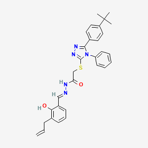 2-{[5-(4-tert-butylphenyl)-4-phenyl-4H-1,2,4-triazol-3-yl]sulfanyl}-N'-{(E)-[2-hydroxy-3-(prop-2-en-1-yl)phenyl]methylidene}acetohydrazide